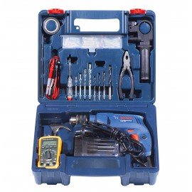 Bosch Electrician Kit GSB 550-Watt Impact Drill Kit (Blue, 77-Pieces)